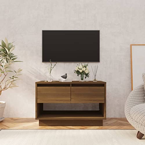 Natulvd 70 cm Moderner TV-Ständer Schrank, Bauernhaus Entertainment Center mit offenem Regal & Schubladen, Konsole für Fernseher bis zu 35 Zoll für Wohnzimmer und Schlafzimmer - Braun Eiche Natulvd 70 cm Moderner TV-Ständer Schrank, Bauernhaus Entertainment Center mit offenem Regal & Schubladen, Konsole für Fernseher bis zu 35 Zoll für Wohnzimmer und Schlafzimmer - Braun Eiche von Natulvd