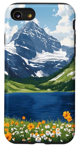 Bergsee Wildblumen Natur Landschaft Hülle für iPhone SE (2020) / 7 / 8 von Nature Designs by Dennex
