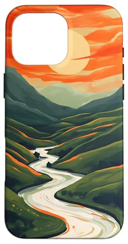 Sonnenuntergang Flusslandschaft Landschaft Landschaft Natur Hülle für iPhone 16 Pro Max Sonnenuntergang Flusslandschaft Landschaft Landschaft Natur Hülle für iPhone 16 Pro Max von Nature Designs by Dennex