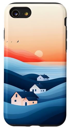 Sunset Ocean Hillside Ruhige Landschaft Hülle für iPhone SE (2020) / 7 / 8 von Nature Designs by Dennex