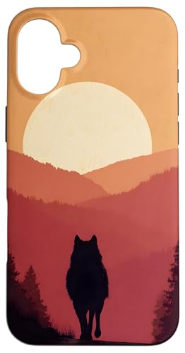 Wolf Sonnenuntergang Berge Wildnis Hülle für iPhone 16 Plus Wolf Sonnenuntergang Berge Wildnis Hülle für iPhone 16 Plus von Nature Designs by Dennex