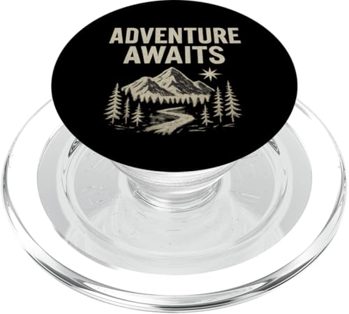 Adventure Awaits (Vintage) - Wilderness Explorer Graphic PopSockets PopGrip für MagSafe von Nature & Adventure by Lumi Art