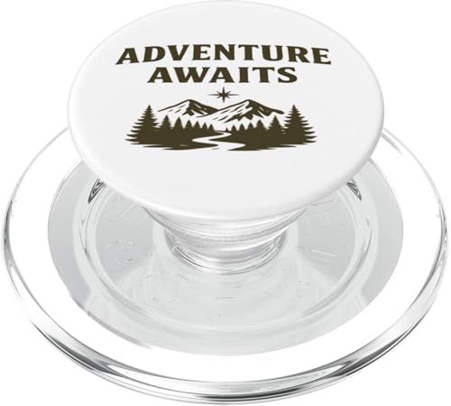 Adventure Awaits (Vintage) - Wilderness Explorer Graphic PopSockets PopGrip für MagSafe von Nature & Adventure by Lumi Art