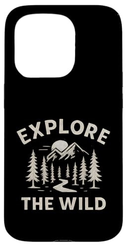 Explore the Wild (Retro) - Outdoor Nature Design Hülle für iPhone 15 Pro von Nature & Adventure by Lumi Art