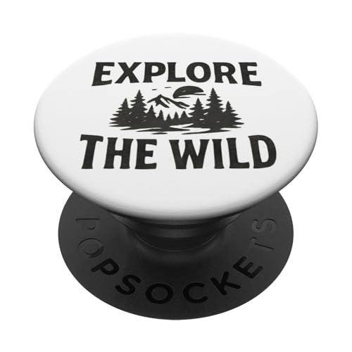 Explore the Wild (Retro) - Outdoor Nature Design PopSockets Klebender PopGrip von Nature & Adventure by Lumi Art
