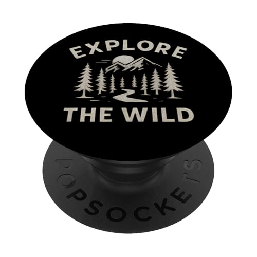 Explore the Wild (Retro) - Outdoor Nature Design PopSockets Klebender PopGrip von Nature & Adventure by Lumi Art