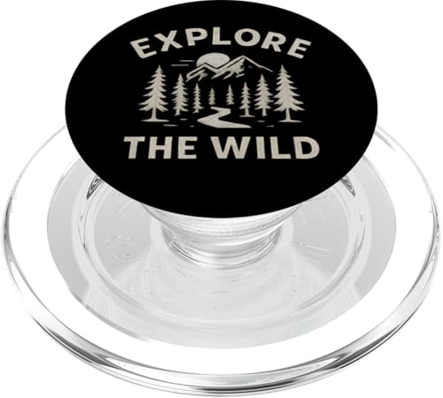 Explore the Wild (Retro) - Outdoor Nature Design PopSockets PopGrip für MagSafe von Nature & Adventure by Lumi Art