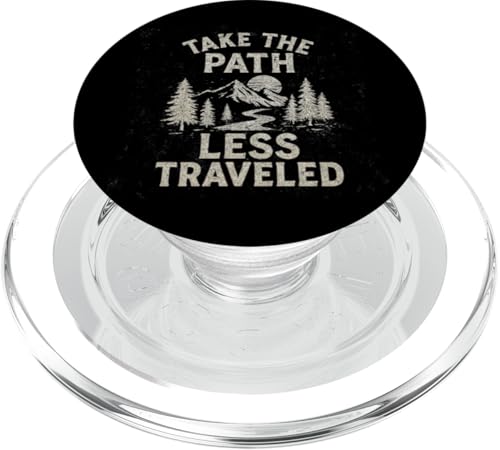Gehen Sie den weniger befahrenen Weg. Draußen, altmodisch, Entdeckungsreise PopSockets PopGrip für MagSafe von Nature & Adventure by Lumi Art