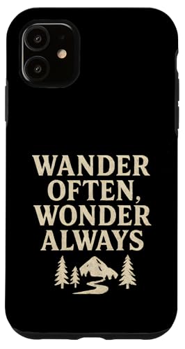 Wander Often, Wonder Always (Distressed) - Nature Trail Hülle für iPhone 11 von Nature & Adventure by Lumi Art