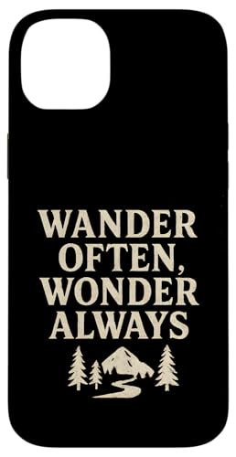 Wander Often, Wonder Always (Distressed) - Nature Trail Hülle für iPhone 14 Plus von Nature & Adventure by Lumi Art