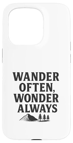 Wander Often, Wonder Always (Distressed) - Nature Trail Hülle für iPhone 15 Pro von Nature & Adventure by Lumi Art