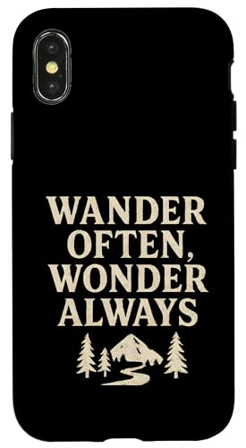 Wander Often, Wonder Always (Distressed) - Nature Trail Hülle für iPhone X/XS von Nature & Adventure by Lumi Art