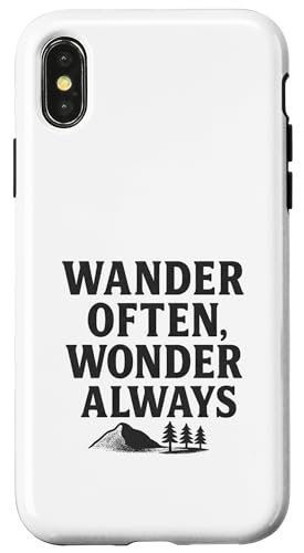 Wander Often, Wonder Always (Distressed) - Nature Trail Hülle für iPhone X/XS von Nature & Adventure by Lumi Art