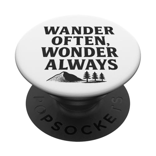Wander Often, Wonder Always (Distressed) - Nature Trail PopSockets Klebender PopGrip von Nature & Adventure by Lumi Art