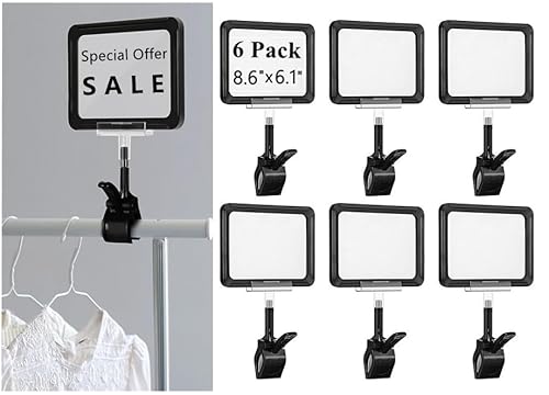 6 Stück Kunststoff-Schilderhalter mit Klemme, drehbare Pop-Etiketten-Clips, Einzelhandel, Merchandise-Regal, Schild, Doppeldisplay-Clip, Schild-Halteklammer für Einzelhandel, Geschäft, Supermarkt, 6 Stück Kunststoff-Schilderhalter mit Klemme, drehbare Pop-Etiketten-Clips, Einzelhandel, Merchandise-Regal, Schild, Doppeldisplay-Clip, Schild-Halteklammer für Einzelhandel, Geschäft, Supermarkt, von NatureMan