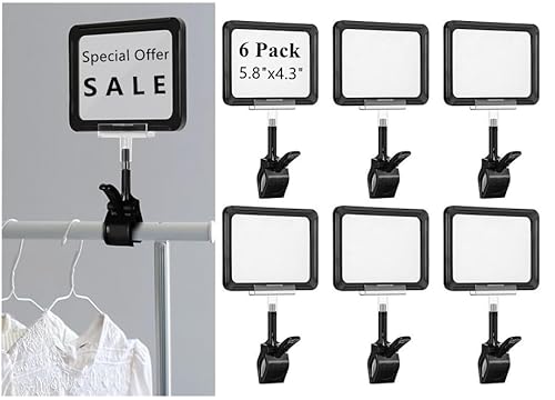NatureMan 6 Stück Kunststoff-Schilderhalter mit Klemme, drehbare Pop-Etiketten-Clips, Einzelhandel, Merchandise-Regal, Schild, Doppeldisplay-Clip, Schild-Halteklammer für Einzelhandel, Geschäft, NatureMan 6 Stück Kunststoff-Schilderhalter mit Klemme, drehbare Pop-Etiketten-Clips, Einzelhandel, Merchandise-Regal, Schild, Doppeldisplay-Clip, Schild-Halteklammer für Einzelhandel, Geschäft, von NatureMan