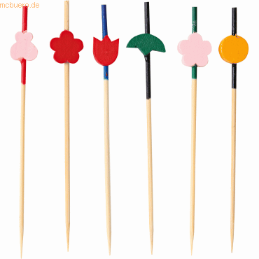 10 x NatureStar Bio Fingerfood-Spieße Design 90mm Bambus farbig sortie 10 x NatureStar Bio Fingerfood-Spieße Design 90mm Bambus farbig sortie von NatureStar