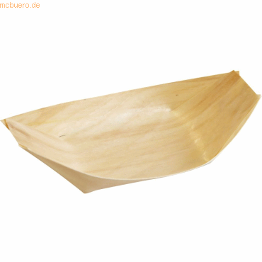 40 x NatureStar Fingerfood-Schalen Bio Schiffchen 140x80mm Holz VE=50 von NatureStar