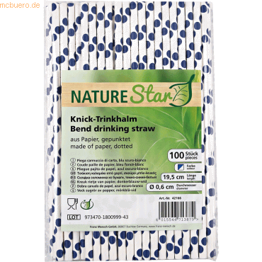 50 x NatureStar Papier-Trinkhalme Flex 6x197mm VE=100 Stück dunkelblau 50 x NatureStar Papier-Trinkhalme Flex 6x197mm VE=100 Stück dunkelblau von NatureStar