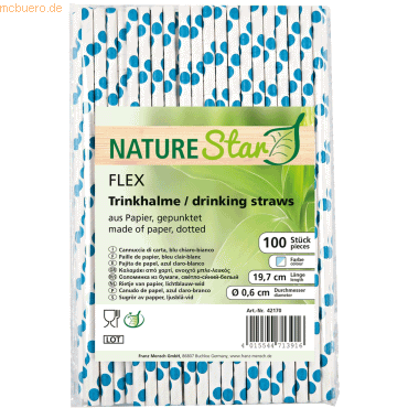 50 x NatureStar Papier-Trinkhalme Flex 6x197mm VE=100 Stück hellblau-w 50 x NatureStar Papier-Trinkhalme Flex 6x197mm VE=100 Stück hellblau-w von NatureStar