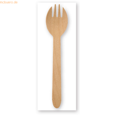 500 x NatureStar Bestecksets Bio Spork Holz Göffel + Serviette von NatureStar