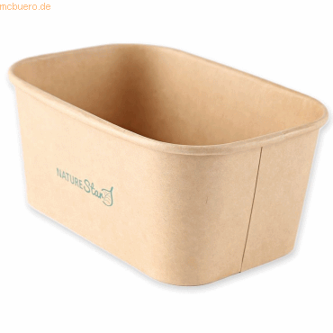 6 x NatureStar Schalen Bio Takeaway 1000ml 172x120x75mm Kraftpapier/PE von NatureStar