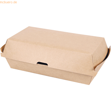 8 x NatureStar Sandwich-Boxen Bio Club 207x107x79mm Kraftpapier/PLA br von NatureStar