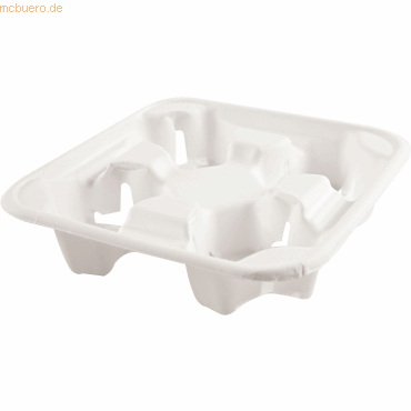12 x NatureStar Becherhalter Bio Quattro Zuckerrohr weiß für 4 Becher von NatureStar