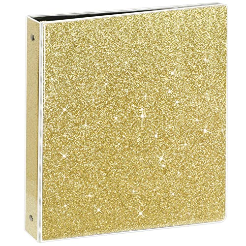 NatureTouch Ringbuch mit 3 Ringen, Glitzer, 2,5 cm (10,5 x 11,5 Zoll), für 21,6 x 27,9 cm, Briefform, 300 Seiten, wasserdicht, langlebig, 1 Stück, Gold von NatureTouch