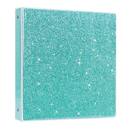 NatureTouch Ringbuch mit 3 Ringen, Glitzer, 2,5 cm (10,5 x 11,5 Zoll), für 21,6 x 27,9 cm Briefgröße, 300 Seiten, wasserdicht, langlebig, Sichtbinder, 1 Stück, Blau von NatureTouch