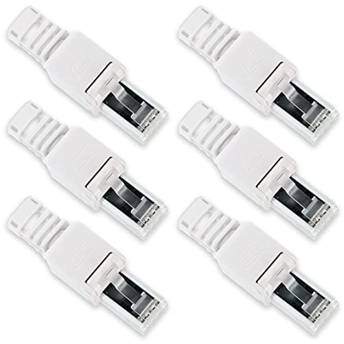 6X Netzwerk Stecker RJ45 Cat6a Cat6 Cat7 Cat5 LAN Kabel werkzeuglos Netzwerkstecker ohne Werkzeug werkzeugfrei Crimpstecker für Patchkabel Netzwerkkabel von Nauci