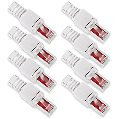 8X Netzwerk Stecker RJ45 Cat6 Cat7 Cat5 LAN Kabel werkzeuglos Netzwerkstecker ohne Werkzeug werkzeugfrei Crimpstecker für Patchkabel Netzwerkkabel von Nauci