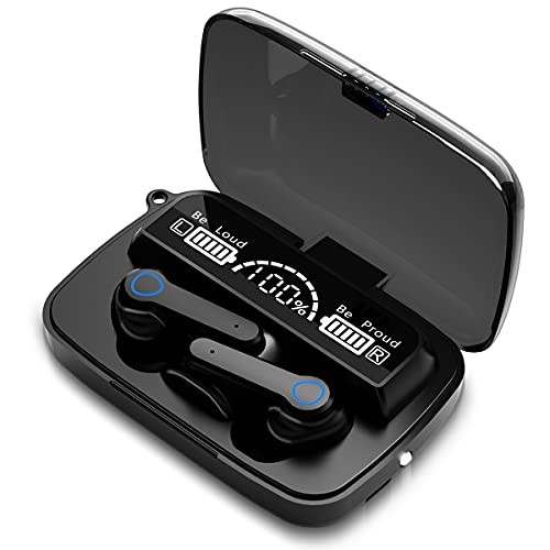 Bluetooth 5.1 Kopfhörer In Ear Kabellos kompatibel für Xiaomi 11T / 11T Pro 5G mit 120 Stunden Spielzeit Ohrhörer 3500mAh LCD Ladetasche und Mikrofon IPX7 Wasserdicht Ladebox Headset von Nauci