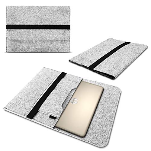 Filz Tasche kompatibel für HP Elitebook 1040 G1 G2 G3 G4 G6 14 Zoll Sleeve Hülle Cover Schutzhülle Notebook Laptop Case, Farbe:Hell Grau von Nauci