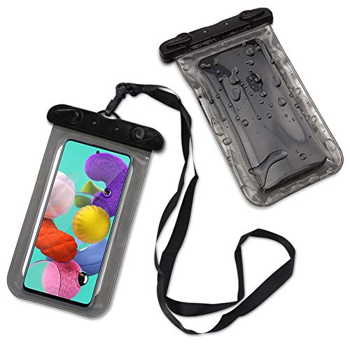 Handy Hülle Wasserdicht kompatibel mit Samsung Galaxy A51 Tasche Schutzhülle Handyhülle Wassertasche Strand Outdoor Hülle Case, Farbe:Schwarz von NAUCI