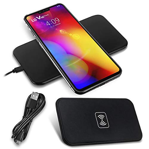 Induktives Ladegerät kompatibel für LG G7 / G8X / G8S ThinQ Ladestation Kabellos Qi Charger Wireless Universal Schnellladegerät, Farbe:Schwarz von Nauci