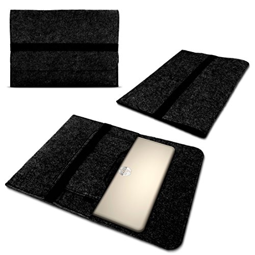 Laptop Schutzhülle kompatibel für HP ProBook 450 G6 Tasche aus Filz mit Innentaschen Sleeve Hülle Cover 15.6 Zoll Notebook Case, Farbe:Dunkel Grau von Nauci