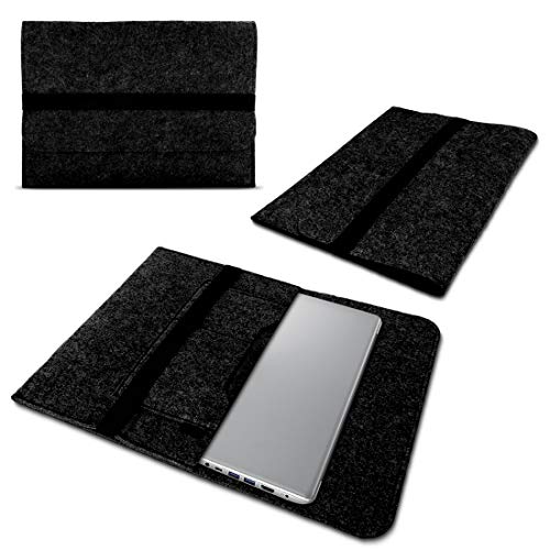 Laptop Schutzhülle kompatibel für Samsung Galaxy Book / Book2 Pro 360 13,3 Zoll Tasche aus Filz mit Innentaschen Sleeve Hülle Cover Notebook Case, Farbe:Dunkel Grau von Nauci