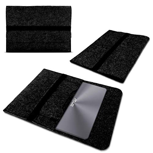 Nauci Laptop Schutzhülle kompatibel für Asus ROG Strix G531GU-AL061T aus Filz mit Innentaschen Sleeve Hülle Tasche Cover 15.6 Zoll Notebook Case Tasche, Farbe:Dunkel Grau von Nauci