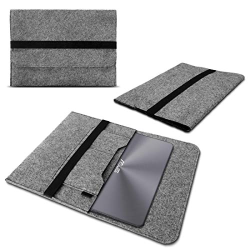 Nauci Laptop Schutzhülle kompatibel für Asus ROG Strix G531GU-AL061T aus Filz mit Innentaschen Sleeve Hülle Tasche Cover 15.6 Zoll Notebook Case Tasche, Farbe:Hell Grau von Nauci