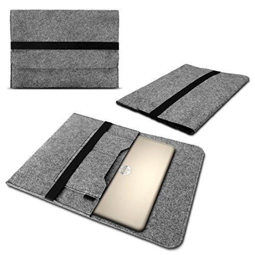 Nauci Laptop Schutzhülle kompatibel für HP ProBook X360 11 aus Filz mit Innentaschen Sleeve Hülle Tasche Cover 11.6 Zoll Notebook Case Tasche, Farbe:Grau von Nauci