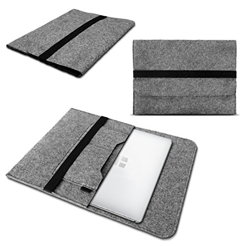 Nauci Laptop Schutzhülle kompatibel für Trekstor Primebook C11 aus Filz mit Innentaschen Sleeve Hülle Tasche Cover 11.6 Zoll Notebook Case Tasche, Farbe:Grau von Nauci