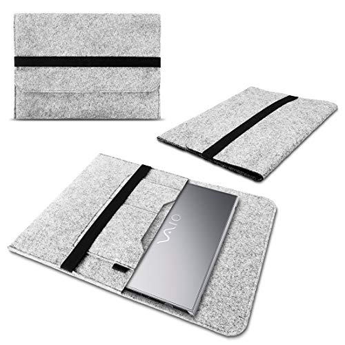 Nauci Laptop Schutzhülle - robuste Notebook - Schutztasche - hochwertige Tablet-Tasche aus Filz - kompatibel mit Dell Latitude 5420 5430 5431 14 Zoll Geräten, Farbe:Hell Grau von Nauci