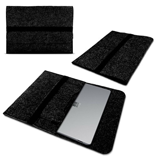 Nauci Laptop Schutzhülle - robuste Notebook - Schutztasche - hochwertige Tablet-Tasche aus Filz - kompatibel mit Microsoft Surface Pro 9 12 Zoll Geräten, Farbe:Dunkel Grau von Nauci