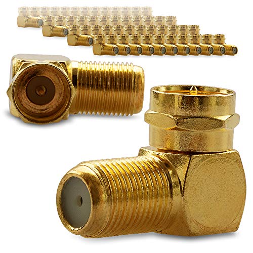 Nauci SAT F-Stecker Winkelstecker 50x Winkeladapter Koaxialkabel F-Buchse auf 90° F-Stecker vergoldet High End F-Winkelstecker Verbindung F-Kupplung Nauci SAT F-Stecker Winkelstecker 50x Winkeladapter Koaxialkabel F-Buchse auf 90° F-Stecker vergoldet High End F-Winkelstecker Verbindung F-Kupplung von Nauci