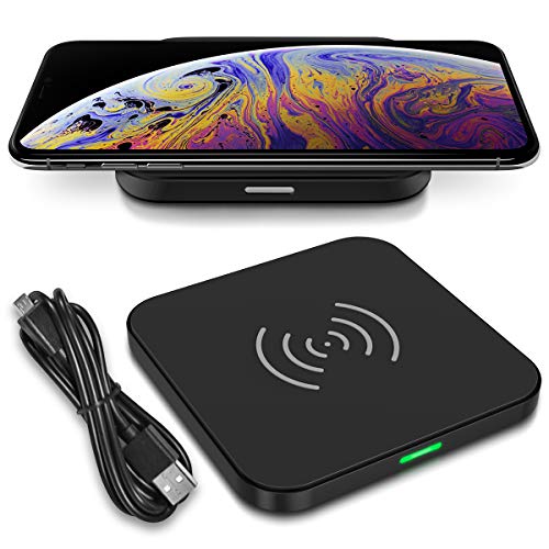 QI Wireless Schnell Ladegerät kompatibel für Apple iPhone XS Max Kabellos Charger Induktives Universal Schnellladegerät Ladestation von NAUCI