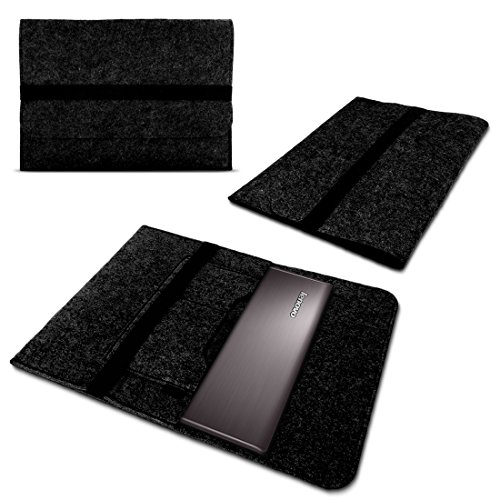 NAUCI Schutzhülle Tasche kompatibel für Lenovo IdeaPad L340 Sleeve Hülle aus Filz mit Innentaschen Laptop Cover 15.6 Zoll Notebook Case, Farbe:Dunkel Grau von NAUCI