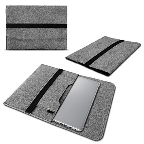 NAUCI Schutzhülle Tasche kompatibel für Samsung Galaxy Book Pro 360 15,6 Zoll Sleeve Hülle aus Filz mit Innentaschen Laptop Cover Notebook Case, Farbe:Grau von NAUCI