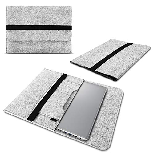 NAUCI Schutzhülle Tasche kompatibel für Samsung Galaxy Book Pro 360 15,6 Zoll Sleeve Hülle aus Filz mit Innentaschen Laptop Cover Notebook Case, Farbe:Hell Grau von NAUCI