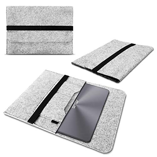 Schutzhülle kompatibel für ASUS Chromebook CX1 (CX1700) Sleeve Hülle Tasche Filz Innentaschen Laptop Cover 17,3 Zoll Notebook Case, Farbe:Hell Grau von Nauci